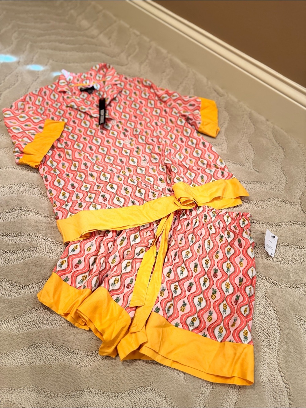 Colorful Pajama Lounging Short Set